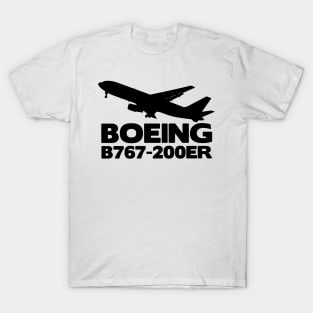 Boeing B767-200ER Silhouette Print (Black) T-Shirt